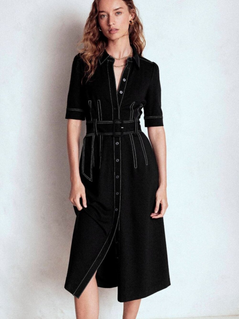 Boden Anita Ponte Shirt Dress - Size 6P